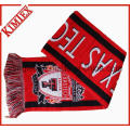 100% Acrylic Customs Promotion Single Layer Woven Soccer Fans Scarf